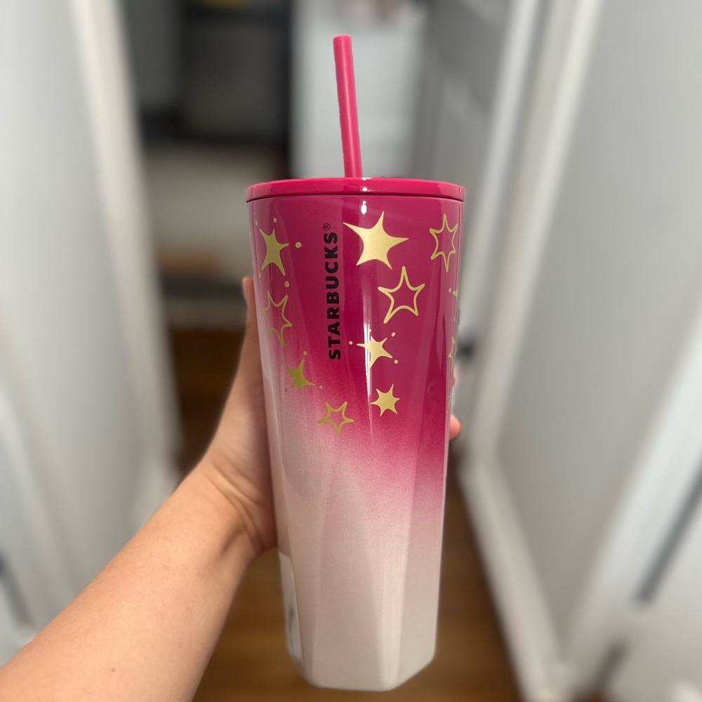 Starbucks Pink Ombre Tumbler with Stars